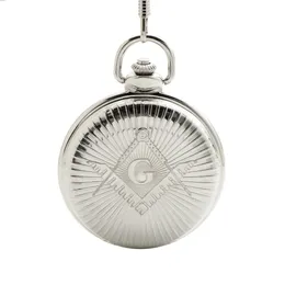Srebrny obudowa pełna wartość Hunter Wartość Freemasonry Masonic Quartz Pocket Watch Sain