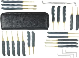GOSO Conjunto de ferramentas de seleção de fechadura, 24 peças, ferramentas de desbloqueio, abridor de fechadura de carro, ferramentas de serralheiro com capa de couro 1203966