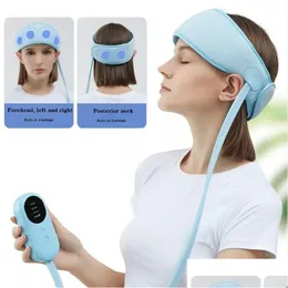 Massageador de cabeça Masr Compressa de pressão de ar elétrica Amassar Mas Enxaqueca Alívio Dor de cabeça Imp Sleep Airbag Headband 230801 Drop Delivery Otfyd