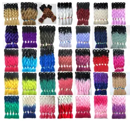 전체 24 인치 합성 고온 섬유 Ombre 2 톤 Kanekalon Braiding Hair Extension 100GPCS Jumbo 브레이딩 헤어 4224621