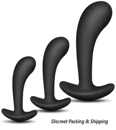 3pcs Butt Plug Trainer Kit para uso confortável de longo prazo Plugues anais de silicone Conjunto de treinamento com base queimada brinquedos sexuais de próstata para 2395459