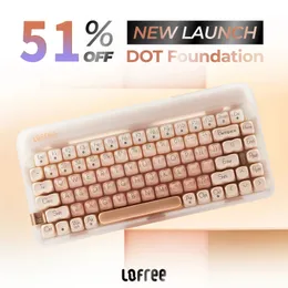 Lofree Dot Foundation Mechanical Keyboard Wireless Bluetooth 3モードプラグとガスケット構造シングル光学240309