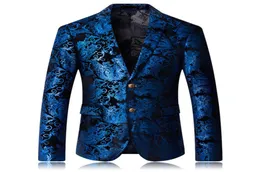 Erkek Moda Dance Blazer Coats 2019 Erkek Desen İşleri Düğün Sahne Uzun Kollu Takım Ceketler İnce Ceket M5XL4441045