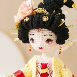 Tricô da família de susan bonecas de crochê a flor deusa da peônia crochê pacote de material diy bonecas artesanais precioso presente artesanal