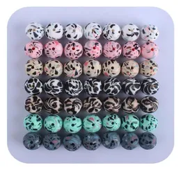 50st Silicone Pärlor Leopardtryck 1215mm Baby Teether Ting Terrazzo Diy Jewelry A Pacifier Clip Making 2084 T26533289