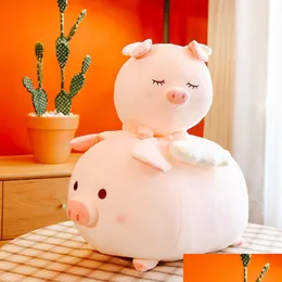 Plush Pillows Cushions New Love Angel Pig P Toy Doll Down Cotton Soft Piglet Throw Pillow To Give Girl Comfort Wholesale Drop Delivery Otylg