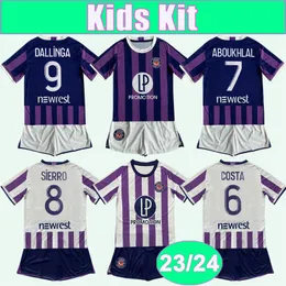 23 24 Toulouse Costa Kids Kit Futbol Formaları Dallinga Sierro Nicolaisen Aboukhlal Kamanzi Begraoui Evde Futbol Gömlekleri