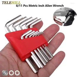 8/11 PCS Allen Wrench L-Type Metric/Imperial Inch Key Hexagon Short Arm Set