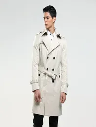 MEN039S Trench Coats Erkekler Ceket Boyutu Customtailor England Çifte uzun bezelye ince fit klasik trenchcoat hediye olarak 5xl3807331