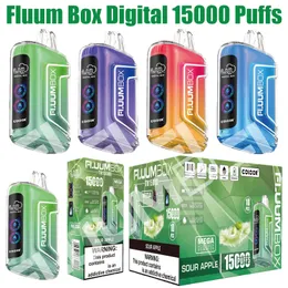 Fluum Box Digital 15000 Puff Vapes Sigarette elettroniche usa e getta Puff 15k 0% 2% 3% 5% 25ml Pod preriempito Mesh Coil 650mah Penna Vaper ricaricabile