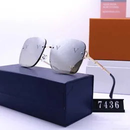 Designer Sunglasses Metal Frame Brand Designer Sunglasses Women Personalized Men's Vintage Glasses Panel Advanced UV400 Lens Material 6RWD