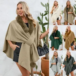New Neck Cloak Shawl Women's Loose Knitted Cardigan Large Wool Coat