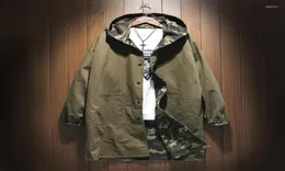 Men039S Trench Coats Army Green Camouflage Coatible for Men Winter Crity Cotton Linking Mens Overdalted Hode6775230