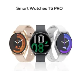 Yeni T5 Pro Smart Watch Bluetooth Çağrı Sesli Asistanı Erkekler ve Kadınlar Kalp Hızı Sporu Android IOS için Akıllı Saat