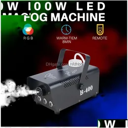 안개 기계 버블 머신 400W LED 미니 하인 스프레이 3.5m 파티 클럽을위한 0.3L 오일 3x3W RGB 연기 발전기 DJ 디스코 스테이지 lighti dh8kg
