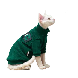 Klädkattkläder för kattunge Autumn Winter Chenille Fleece Sphinx Hairless Cat Clothes Devon Rex Costume Sphynx Cat Clothing