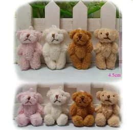 Hxltoystore 45cm Peluş Kawaii Mini Teddy Bear Küçük kolye eklem çıplak doldurulmuş oyuncaklar anahtar zinciri 9587758