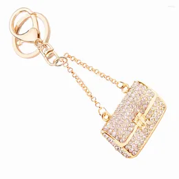 Kleryki LLAVEROS! Creative Rhinestone torebka kluczowe łańcuchy Pierścień Pierścionek Modny samochód metalowy brelok Bag w torbie breyring damskie biżuteria prezent r134