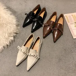 Casual Schuhe Mode Spitz Slip Auf Frauen Flache Loafer 2024 Eingetroffen Herbst Frühling Ferse Büro Arbeit Schuhe