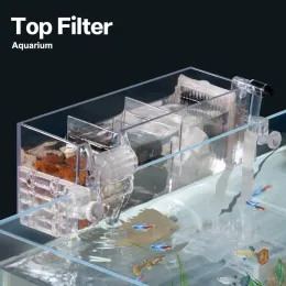Аксессуары Настенный водопадный фильтр-ролик, многослойный фильтр для небольшого аквариума, циркуляционная кислородная генерация