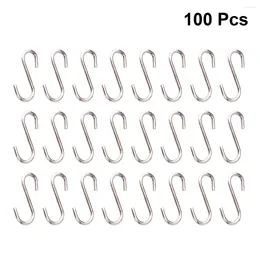 Ganchos 100pcs DIY Mini S em forma de aço inoxidável resistente cabides de metal acessório de jóias de alta qualidade pendurado