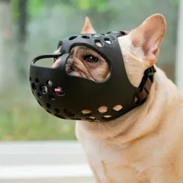 Focinho curto focinho cão focinhos antibiting máscara de boca respirável para bulldog flatfaced cães focinho máscara ao ar livre acessórios para cães