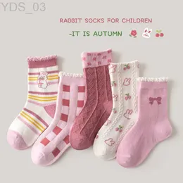 Kids Socks Spring Children Socks Girl Socks Lovely Cartoon Pattern Baby Top Grade Cotton Socks Kids 1-12Year-old Medium Tube Sock YQ240314