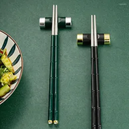 Bacchette riutilizzabili per sushi sano antiscivolo El Restaurant stoviglie in acciaio inossidabile 304 utensile da cucina in metallo