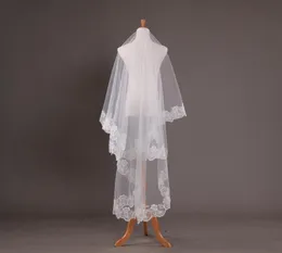 Spetsbröllopslöja Katedraltillbehör Cirka 3 m lång Voile Mariage Cotton Cheaps Simple Vail Bride Veils3935630