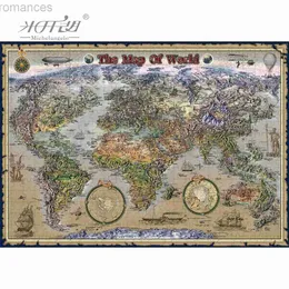 3D Puzzles Michelangelo Wooden Jigsaw Puzzle 1000 1500 2000 Piece 3D World Map Hand Drawing Educational Toy Collectible Gift Painting Decor 240314