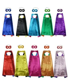 Pure Color Double Side Cape and Mask with 2 different colors 7070cm Capes for Kids Christmas Halloween Cosplay Prop Costumes7237944