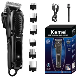 Trimmers Kemei wiederaufladbares Haar Clipper Kordelloser Bart Haar Trimmer für Männer leistungsstarke elektrische Haarschneidermaschine Verstellbarer Haarschnitt