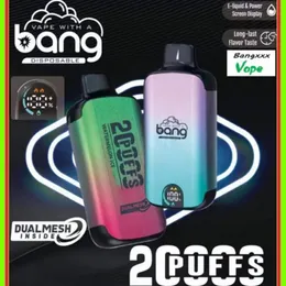 Oryginalny Bang Vape 20000 Puff Vape Do jednorazowe 26 ml 12 smaków ładuj 650 mAh Bateria vs tornado Puff 10000 9000 7000 15000 Vape Desechable Puff 12000 Vaper Puff 20k