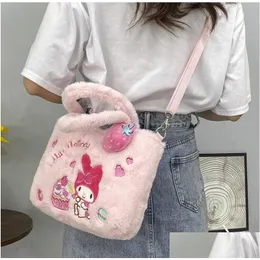 Handbags Ins Cute Cinnamoroll Kuromi P Handbag Girl Soft Kitty Cat Accessories Messenger Bag Girls Birthday Gift 4 Colors Drop Deliver Dhet0