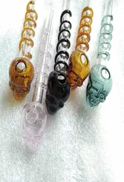 Cachimbos para fumar Pyrex Oil Burner Pipe Mini Dry Herb Dab Rig Hand Pipe Skull Colorful Pipe Whole1810809