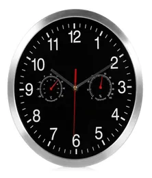 In 1 Silent Quartz Wall Clock Quiet Movement Hygrometer NoTicking Home Art Decor Clocks1530228