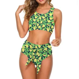 Roupa de banho feminina tropical banana bikini maiô frutas impressão senhoras sexy clássico conjunto biquinis padrão beach wear presente aniversário