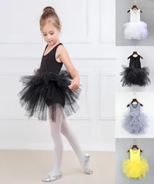 Children girls dancewear Dance skirts Students performance clothing kids Ballet skirt lace Tutu Tulle dress baby Summer Sling dres7366669