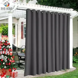 Curtains RYM HOME 1pc Waterproof Outdoor Curtain Blackout Patio Panel for for Sliding Door Density Outdoor curtains