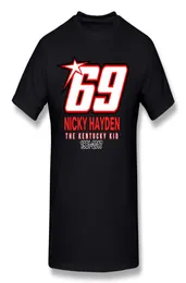 Alta qualidade men039s 100 algodão tecido rip nicky hayden 69 camisetas men039s em torno do pescoço preto shorts manga magro ajuste tee s2872345