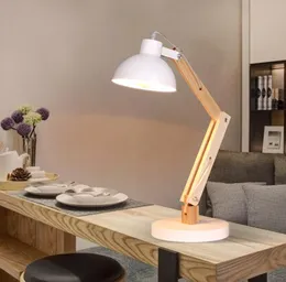 Lampada da tavolo in legno Nordico semplice pieghevole personalità creativa lettura camera da letto soggiorno comodino lavoro studio bianco nero8503557
