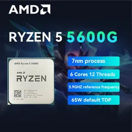 Ryzen 5 5600G R5 5600G 3,9 GHz 6 Core 12 Tråd CPU-processor 7nm L3 = 16M 100-000000252 Socket AM4 Gaming ProcessAdor 240304