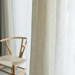 Perdeler Modern Japon tarzı keten perde kalınlaşmış şeffaf perdeler sözleşmeli yatak odası dalga pencere balkon tül gölgeleme pencere ekranı