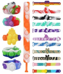 Armband Toys Pack For Kids Force Siffer Push Bubble Ping Silicone Armband Boy and Girl Sensory Decompression Toy9566976