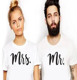 EBAIHUI 2020 FSHION MR MRS MRS 남편과 아내 TSHIRTS 웨딩 선물 탑 티크 여름 유니스석 흰색 면적 부부 TSHIRT 200414606284