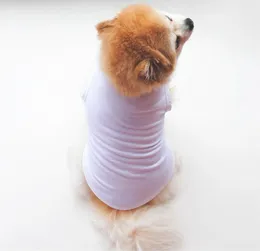 Sublimation Blanks Dog Clothes White Blank Puppy Shirts Solid Color Small Dogs T Shirt Cotton Dog Outwear Pet Supplies5557567