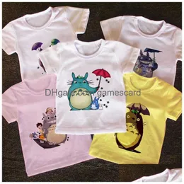 T-shirty Nowe lato 2021 Mój sąsiad Totoro Print dla dzieci dla dzieci ubrania dla dzieci swobodne koszulki dla dziewcząt t.