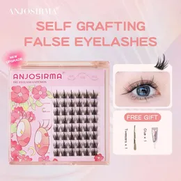 Anjosirmaself Lime False Eyelashes DIY Cluster Fake Eyelash Cosplay Makeup Tools Individual Eyelas 240305