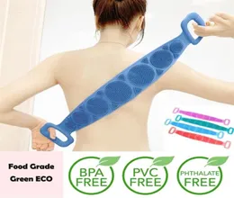 Silicone per il bagno posteriore Spazzola per il corpo Scrubber per la schiena Massaggio Doccia Sfregamento Cintura per la schiena Esfoliante Pelle morta Asciugamano Scrub Pulizia Bagno 28800137