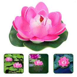 Dekorativa blommor 5 datorer Simulering Lotus Leaf Flower Decor Simulerade lotusblomma konstgjorda växter skum flytande damm